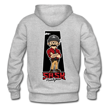 Load image into Gallery viewer, Sask Heavy Blend Adult Hoodie back logo - heather gray
