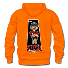 Load image into Gallery viewer, Sask Heavy Blend Adult Hoodie back logo - orange
