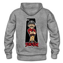Load image into Gallery viewer, Sask Heavy Blend Adult Hoodie back logo - graphite heather
