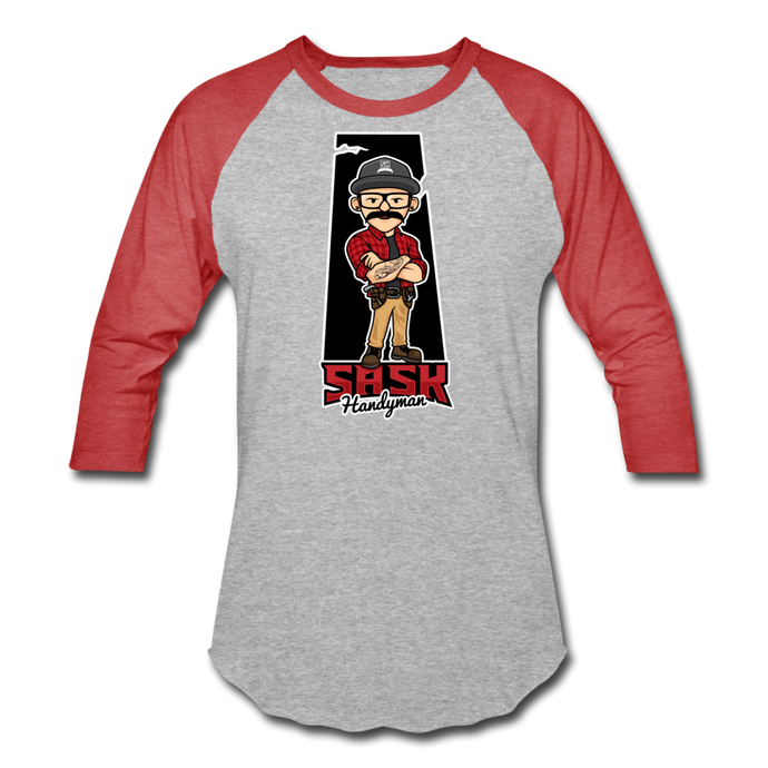 Sask Baseball T-Shirt - heather gray/red