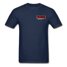 Load image into Gallery viewer, Sask Handyman Tagless T-Shirt (front and back logo - navy
