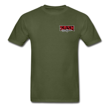 Load image into Gallery viewer, Sask Handyman Tagless T-Shirt (front and back logo - military green
