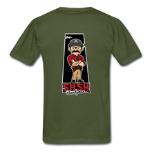 Load image into Gallery viewer, Sask Handyman Tagless T-Shirt (front and back logo - military green
