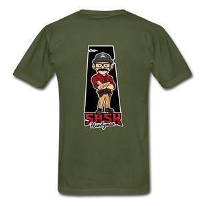 Sask Handyman Tagless T-Shirt (front and back logo - military green