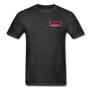 Sask Handyman Tagless T-Shirt (front and back logo - charcoal gray