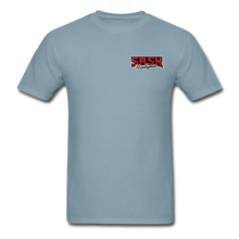 Load image into Gallery viewer, Sask Handyman Tagless T-Shirt (front and back logo - stonewash blue
