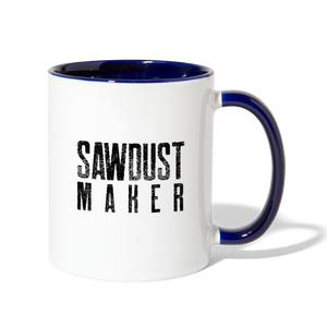 Sawdust Maker Contrast Coffee Mug - white/cobalt blue