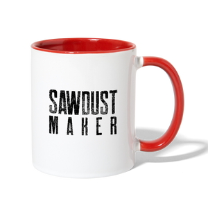 Sawdust Maker Contrast Coffee Mug - white/red