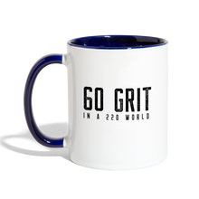 Load image into Gallery viewer, 60 GRIT Contrast Coffee Mug - white/cobalt blue
