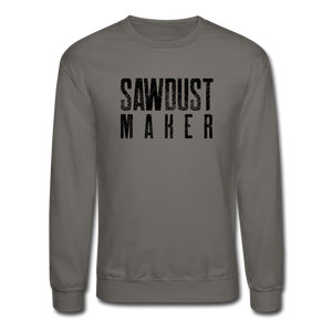 Sawdust Maker Crewneck Sweatshirt - asphalt gray