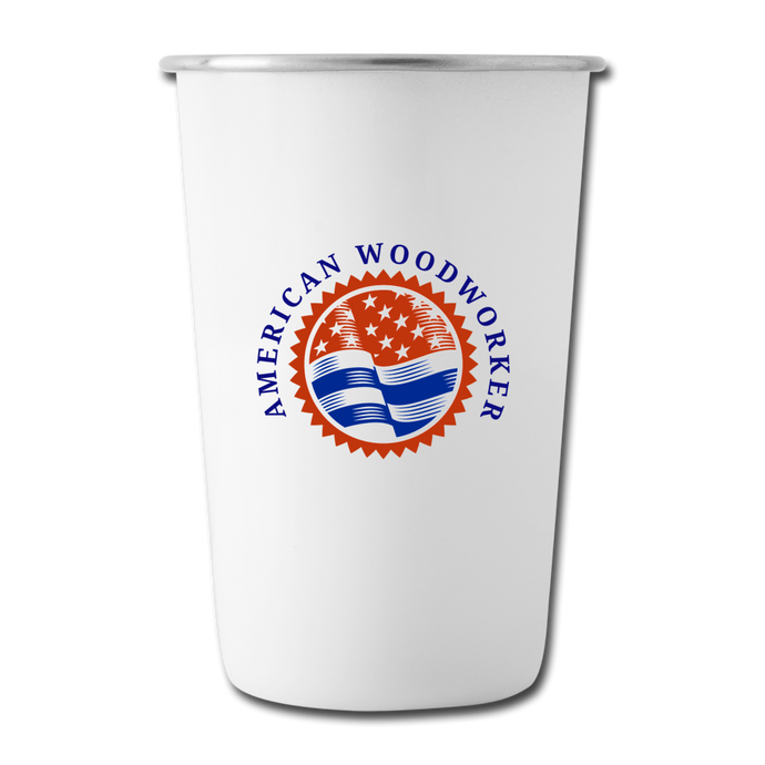 Stainless Steel Pint Cup with Your Logo - white