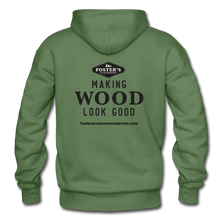 Load image into Gallery viewer, Foster&#39;s Custom Woodworking Heavyweight Hoodie - military green
