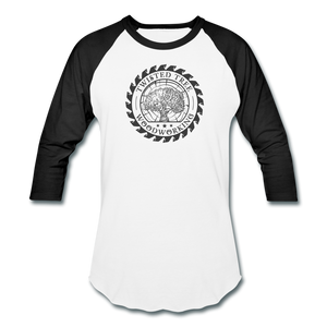 Twisted Tree Woodworking Raglan T-shirt - white/black