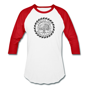 Twisted Tree Woodworking Raglan T-shirt - white/red