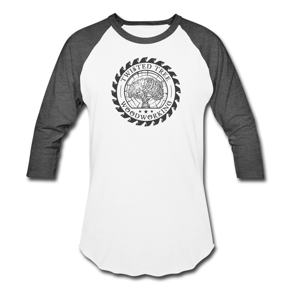 Twisted Tree Woodworking Raglan T-shirt - white/charcoal