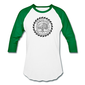 Twisted Tree Woodworking Raglan T-shirt - white/kelly green