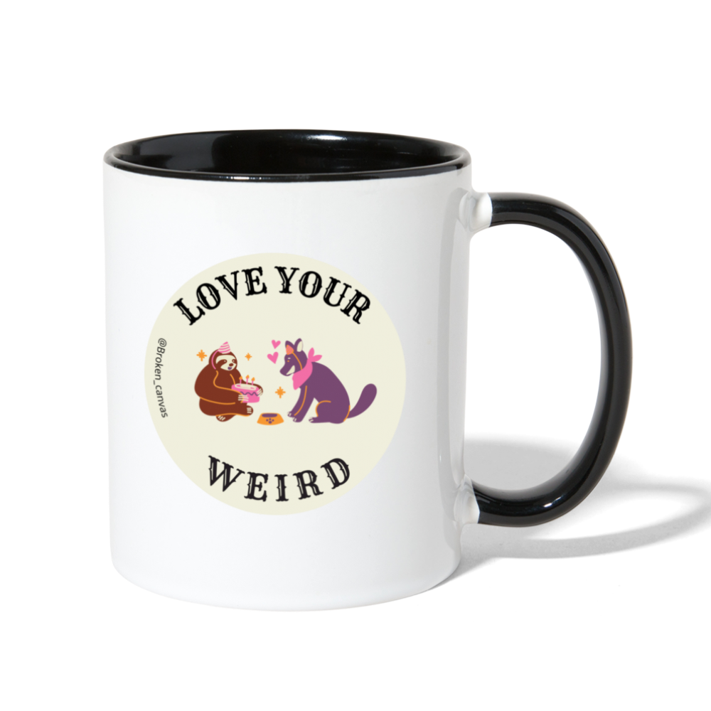 Broken Canvas Love Your Weird Contrast Mug - white/black