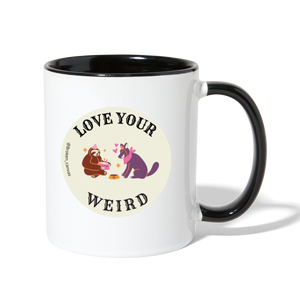 Broken Canvas Love Your Weird Contrast Mug - white/black