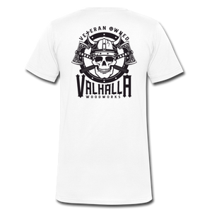 Vahalla Woodworks Premium V-Neck T-Shirt - white