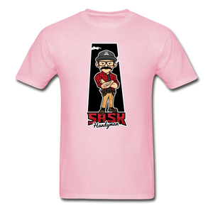 Sask Handyman Heavyweight T-Shirt (front logo) - light pink