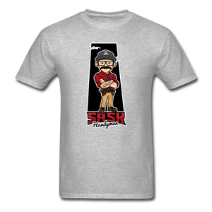 Sask Handyman Heavyweight T-Shirt (front logo) - heather gray