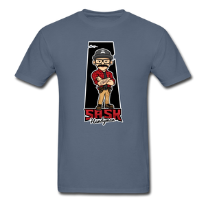 Sask Handyman Heavyweight T-Shirt (front logo) - denim