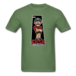 Sask Handyman Heavyweight T-Shirt (front logo) - military green