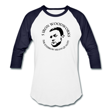 Load image into Gallery viewer, 5 Iron Woodworking Raglan T-Shirt - white/navy
