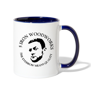 5 Iron Woodworking Contrast Coffee Mug - white/cobalt blue