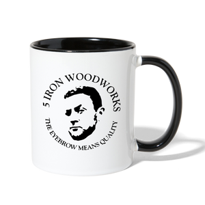 5 Iron Woodworking Contrast Coffee Mug - white/black