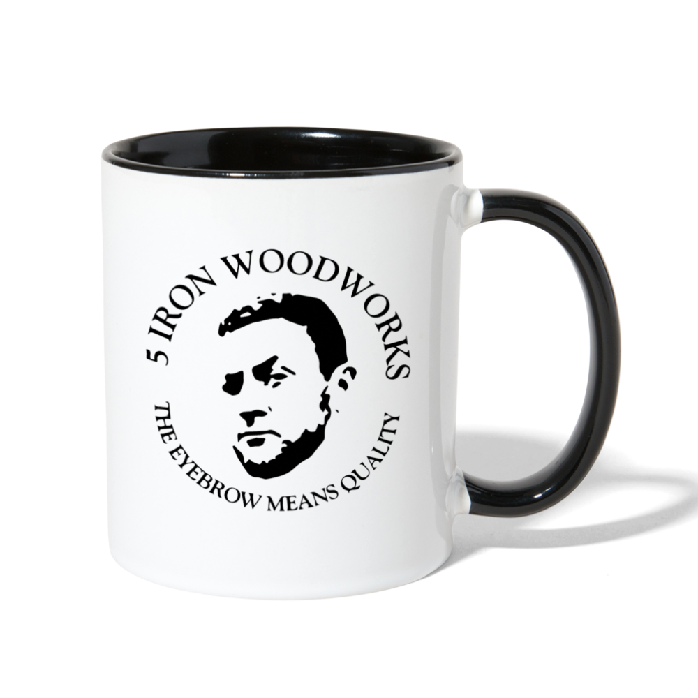 5 Iron Woodworking Contrast Coffee Mug - white/black