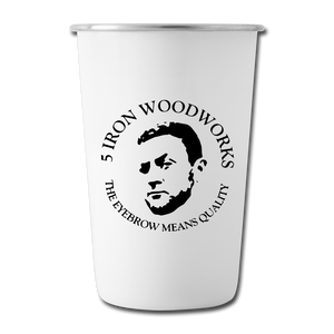 5 Iron Woodworks Stainless Steel Pint Cup - white