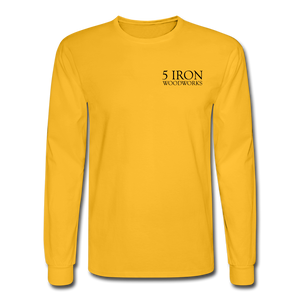 5 Iron Woodworking Long Sleeve T-Shirt - gold