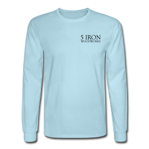 5 Iron Woodworking Long Sleeve T-Shirt - powder blue