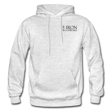 Load image into Gallery viewer, 5 Iron Woodworks Hoodie - light heather gray
