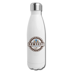 Sawdust Talk Insulated Stainless Steel Water Bottle - white