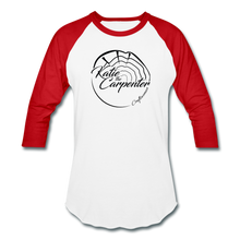 Load image into Gallery viewer, Katie the Carpenter Raglan T-Shirt - white/red
