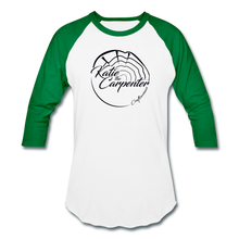 Load image into Gallery viewer, Katie the Carpenter Raglan T-Shirt - white/kelly green
