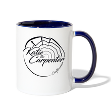 Load image into Gallery viewer, Katie the Carpenter Contrast Coffee Mug - white/cobalt blue
