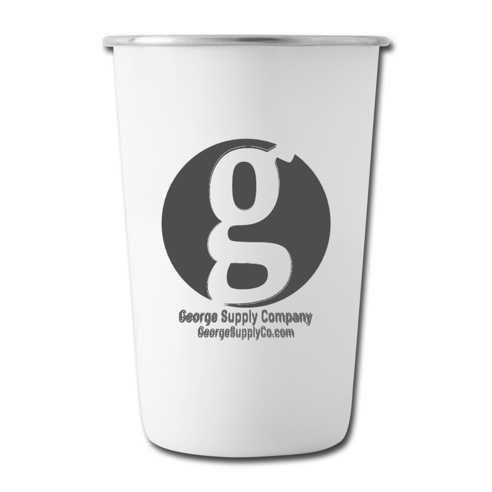 George Supply Stainless Steel Pint Cup - white