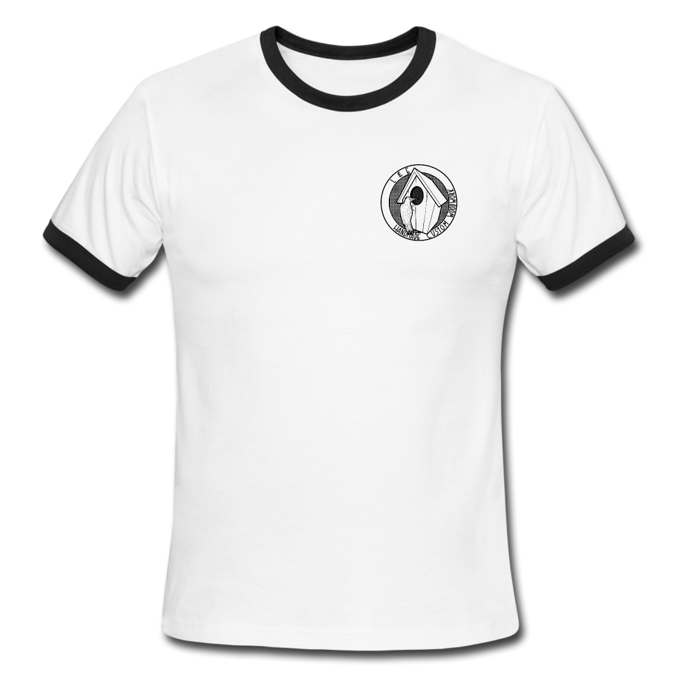 L & E Custom Woodworks Men's Ringer T-Shirt - white/black