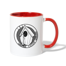 Load image into Gallery viewer, L &amp; E Custom Woodworks Contrast Coffee Mug - white/red
