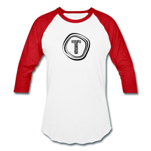 Load image into Gallery viewer, Tanner&#39;s Timber Raglan 3/4 Sleeve T-Shirt - white/red
