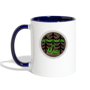 Woodworks by Mac Contrast Coffee Mug - white/cobalt blue