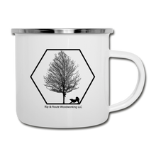 Load image into Gallery viewer, Rip &amp; Route Woodworking Camper Mug - white
