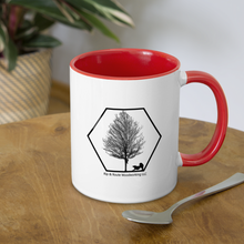 Load image into Gallery viewer, Rip &amp; Route Woodworking Contrast Coffee Mug - white/red
