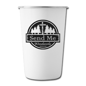 Send Me Woodworks Stainless Steel Pint Cup - white