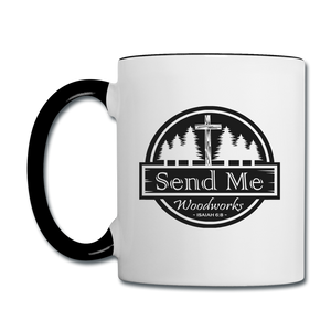 Send Me Woodworks Contrast Coffee Mug - white/black