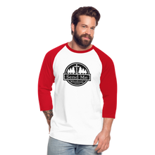 Load image into Gallery viewer, Send Me Woodworks 3/4 Sleeve Raglan T-Shirt - white/red
