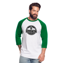 Load image into Gallery viewer, Send Me Woodworks 3/4 Sleeve Raglan T-Shirt - white/kelly green
